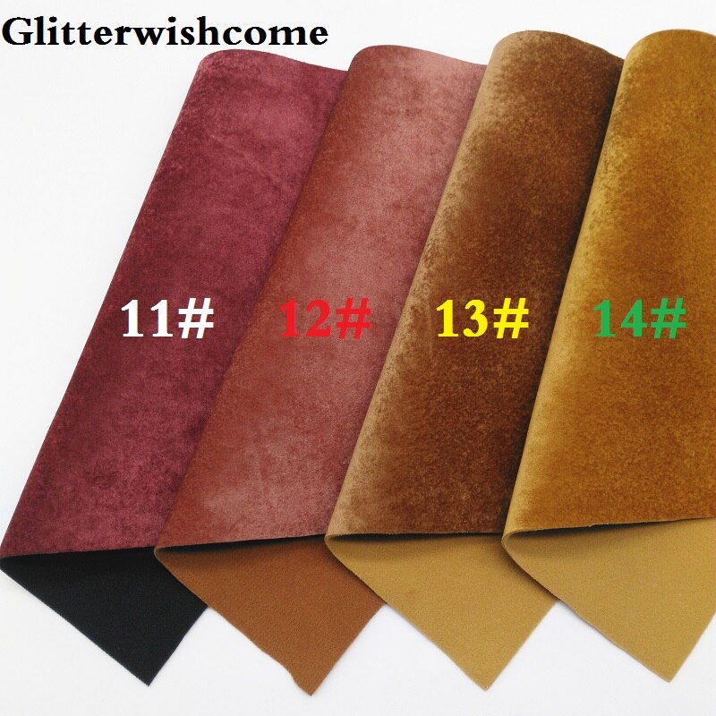 Glitterwishcome 21X29CM A4 Size Vinyl Voor Bows Pu Fluwelen Leer Fabirc Faux Lederen Lakens Voor Bows, GM118A