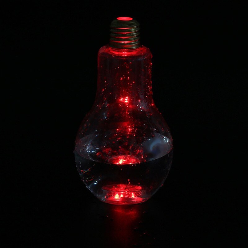 400ml 500ml led glödande glödlampa vattenflaska plast kort söt mjölkjuice glödlampor kopp bärbar fashionabel flaska
