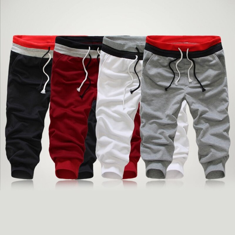 Heren Cropped Broek Jeugd Mode Toevallige Strand Broek Ademend Mannelijke Kleding Hip Hop Sport Trekkoord Broek