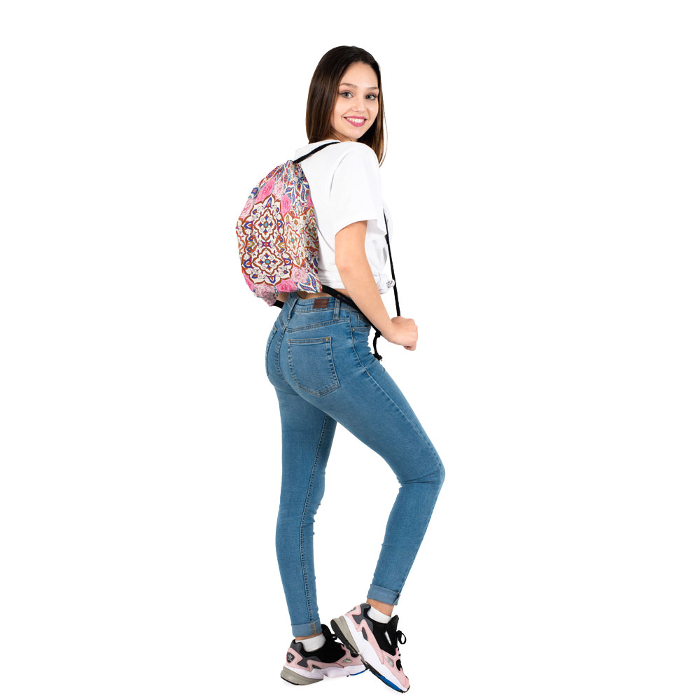 Quem se importa flor natural saco de cordão ginásio mochila feminina à prova dwaterproof água viagem mandela impressão 3d menina desenhar sacos de corda