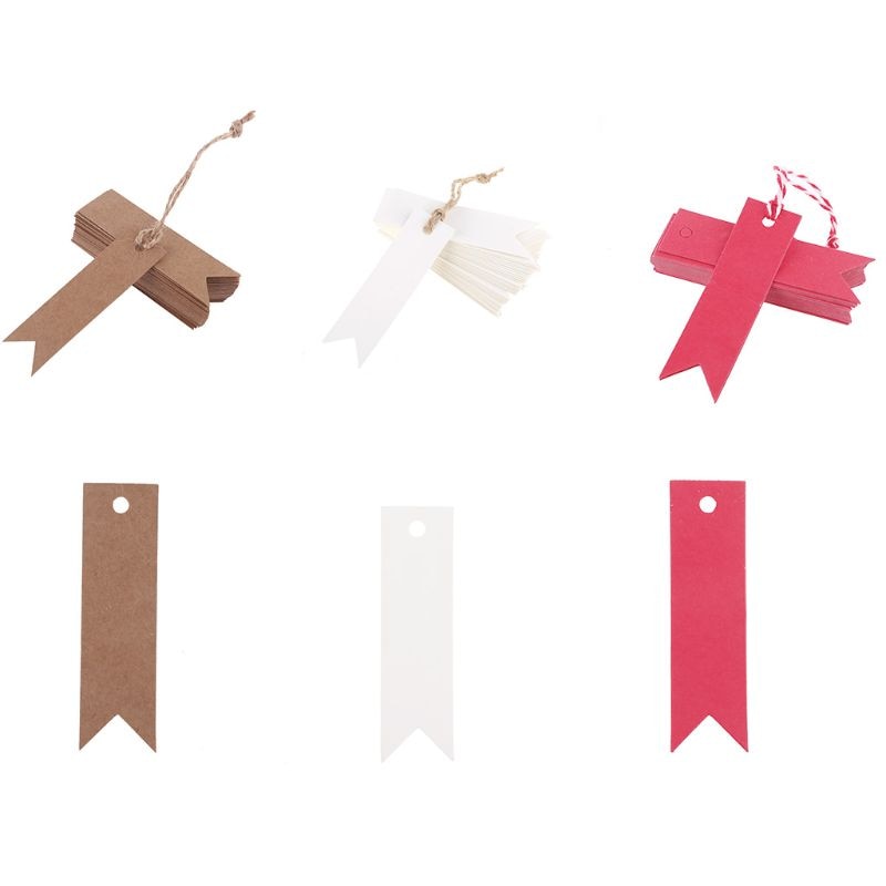 Juego De 120 Marcapáginas De Papel Kraft En Blanco, Color Bl