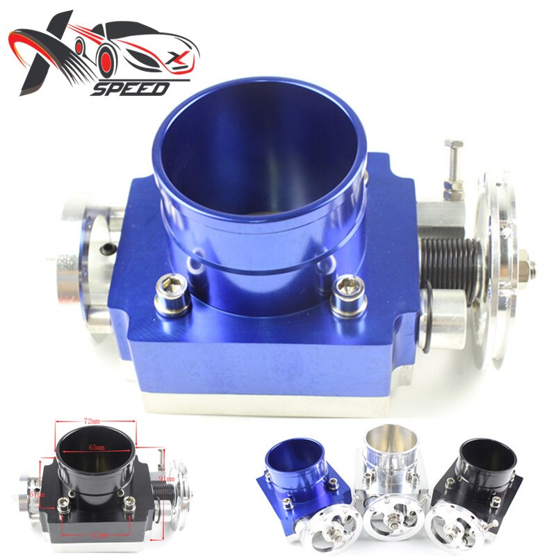 65mm Throttle Body Universal VQ35 High Flow Performance Intake Manifold Aluminum: Blue