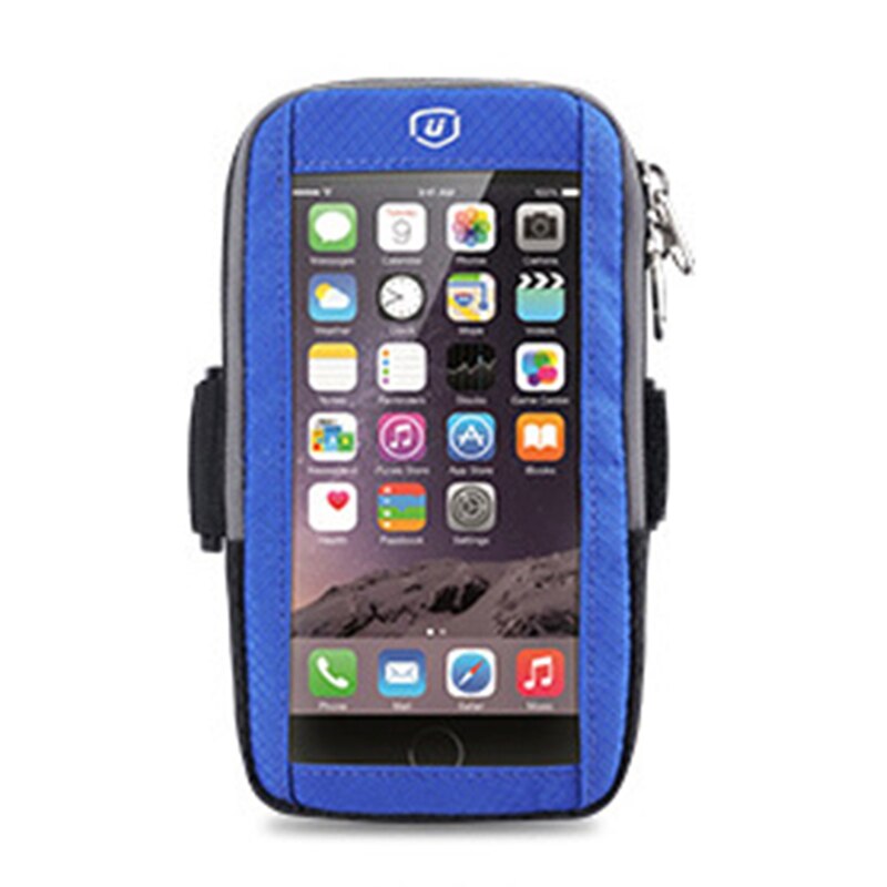 Banda para el brazo para iphone x 7 6 8 plus con brazalete de tela transpirable absorbente para correr con pantalla táctil: Azul