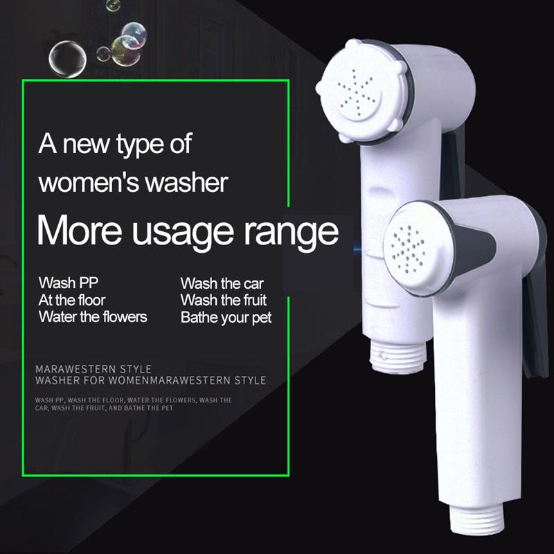 Multifunctionele Handed Draagbare Abs Bidet Sproeier Set G1 / 2 Intrekbare Laag Bidet Douchekop Nozzle Wc Cleaning Tools