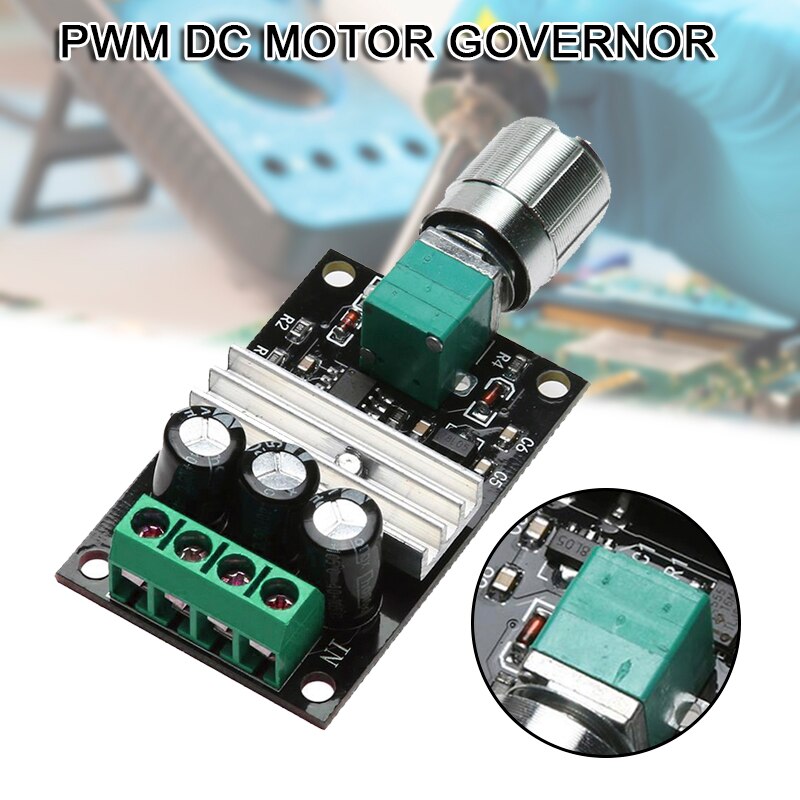 DC 6V 12V 24V 28VDC 3A 80W PWM Motor Speed Controller Regulator Adjustable Variable Speed Control With Potentiometer Switch