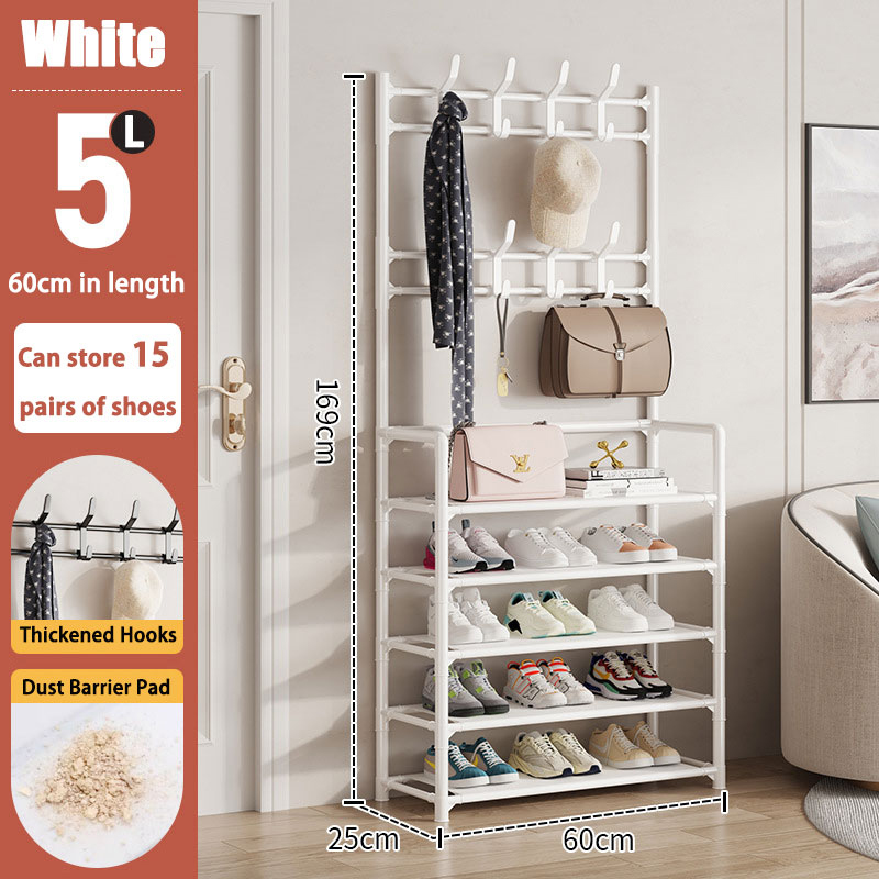 Zapatero de varios niveles, organizador de suelo, gabinete de almacenamiento para zapatillas, sombreros, abrigos, dormitorio, hogar, multifuncional, ahorro de espacio