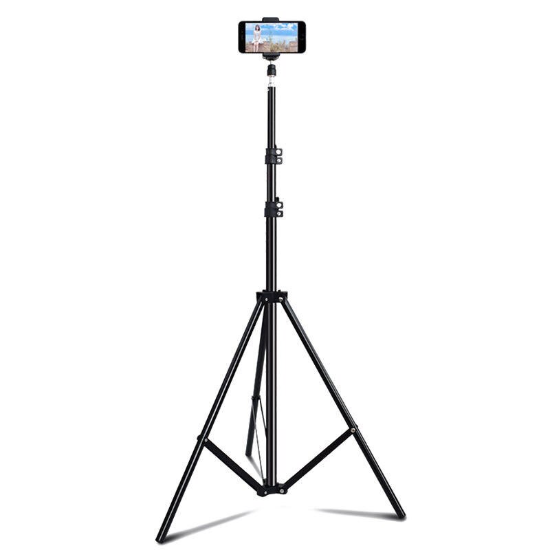 Statief Voor Camera Lichtgewicht Camera Telefoon Statief Verstelbare Smartphone Tripod Mount Houder Clip Draagbare Tv Show Afstandsbediening: 210CM Tripod