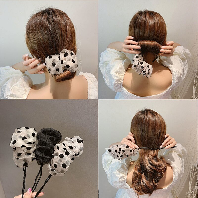 DIY Hair Style Tool Hair Disc Device Female Korean Student Lazy Artifact Wild Polka Lace Dot Headdress