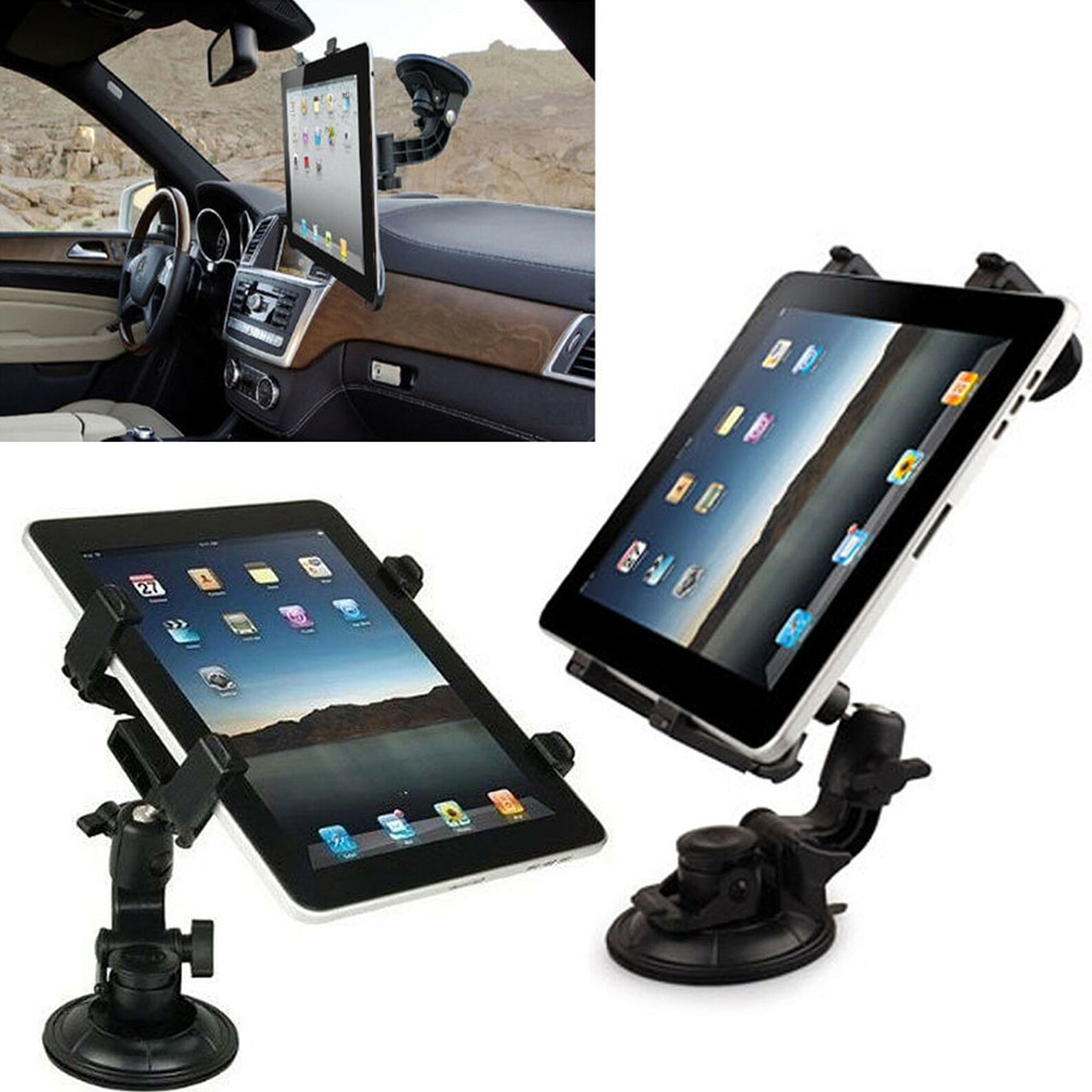 Voorruit Zwarte Beugel ABS Stand Auto Universele Zuignap Vaste Dashboard Tablet Houder Slot Duurzaam 360 Graden Rotatie