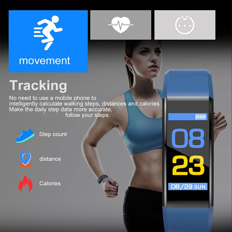 Sport Smart Horloge Armband Hartslag Bloeddruk Mannen Smart Horloges Android Fitness Tracker Smart Polsband