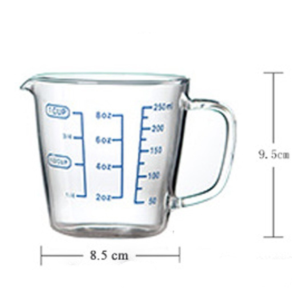 250/500ML Glass Heat-resisting Glass Measuring Cup Milk Scale Microwave Measure Jug Measuring Cups Kitchen Tools