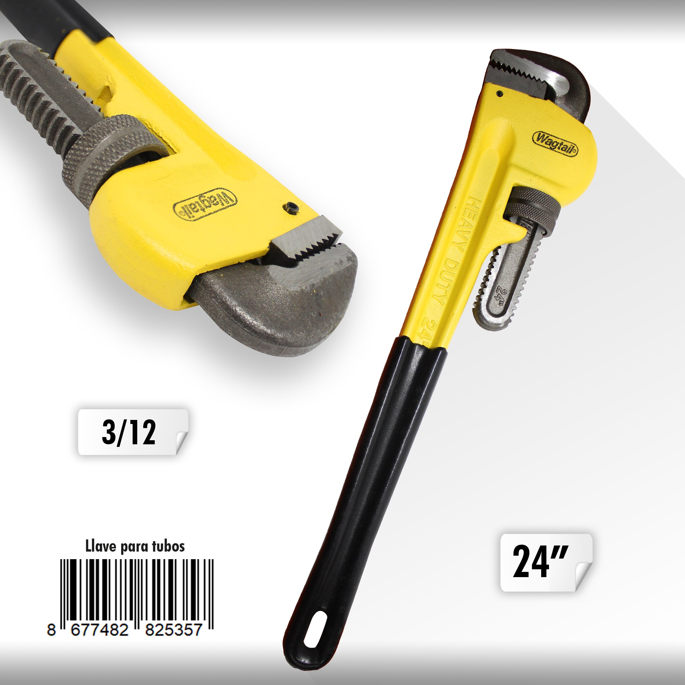 Wagtail-Llave para tubos, llave Stilson, llave grifa ajustable para apretar y aflojar