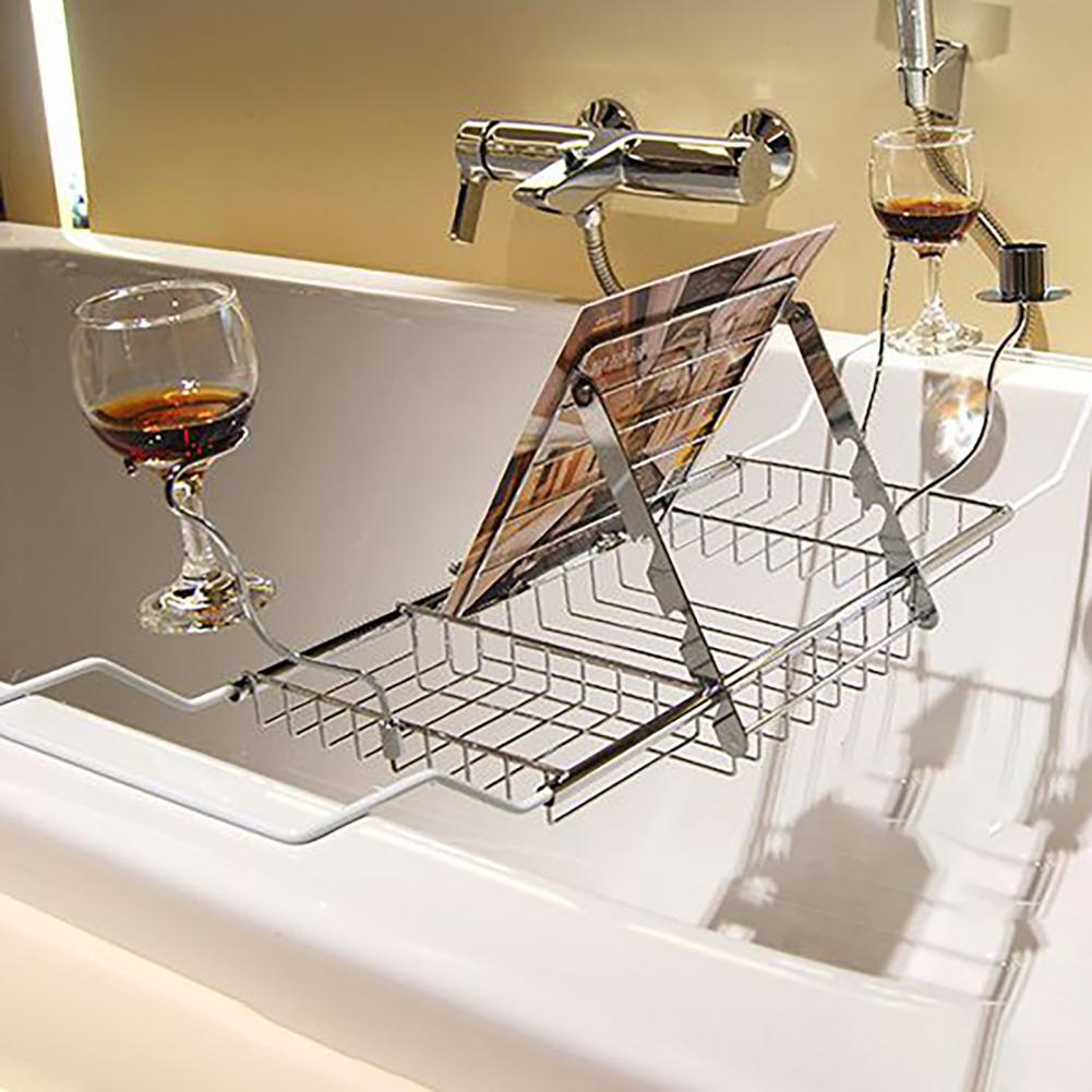 Useful Bath Caddy Tray Simplicity Eco-friendly Bath Basin Rack Self Draining Bath Caddy Tray for Bath Bathtub Tray