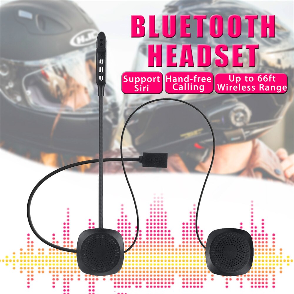 Bt 4.2 chip 50m 110db trådløs motorcykel scooter hjelm headset hovedtelefoner med bluetooth-funktion håndfri talende intercom