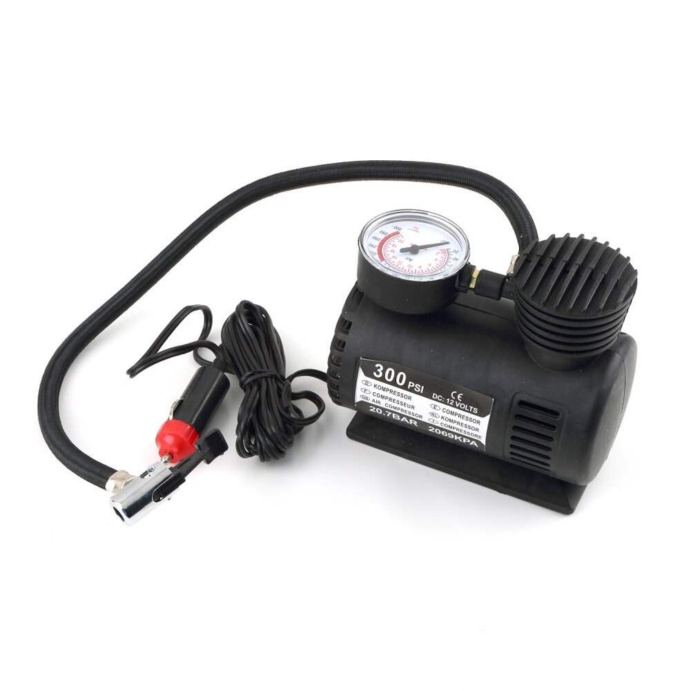 Portable 12V Auto Tire Infaltor Pump 300 PSI Car Electric Air Compressor