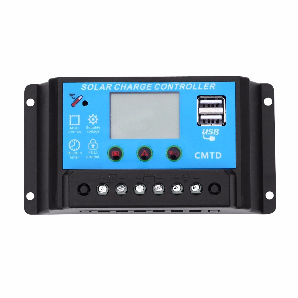 PWM 40A 12v 24v controller solar panel system regulator for lead-acid battery lithium AGM battery: 12V 24V 40A