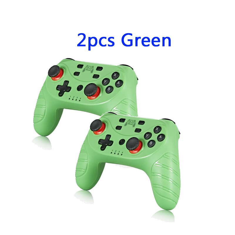 Mando inalámbrico Bluetooth para consola n-Switch Pro Lite, compatible con NS Switch, videojuego, Joystick USB, pc: 2pcs Green