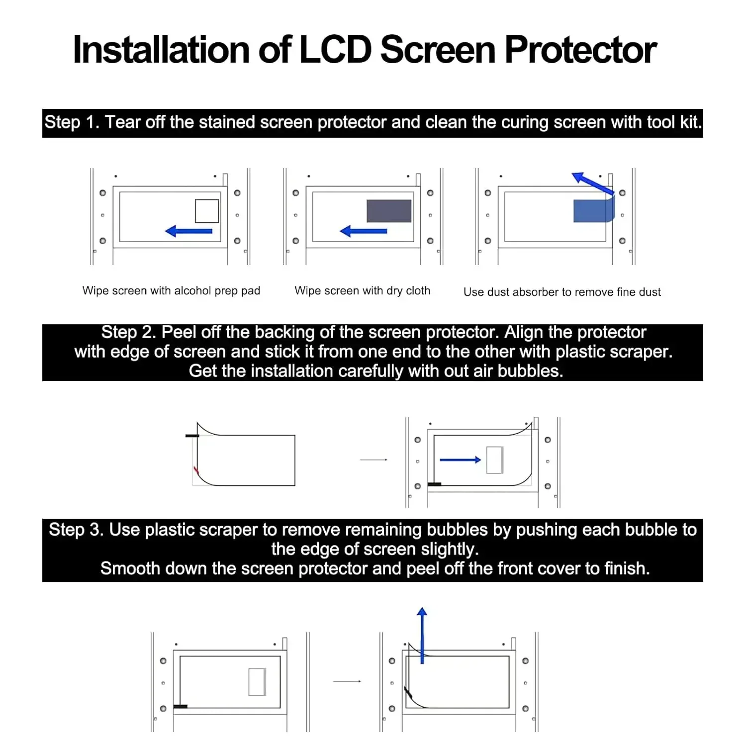 5Pcs Screen Protector For ELEGOO Mars 4/ 4 Ultra/ Mars 5 Ultra LCD Resin 3D Printers Anti Scratch Protective Film Accessories