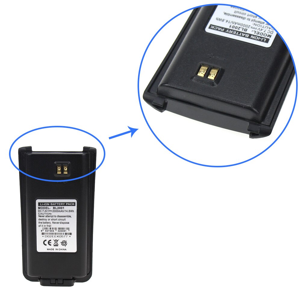 Vervangende Lithium Ion Batterij voor HYT BL2001, TC610, TC620 BLI-BL2001 Twee Manier Radio
