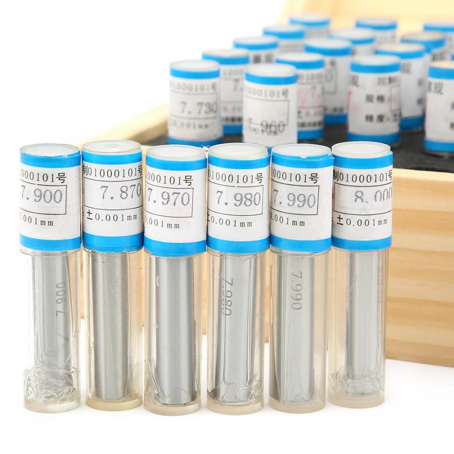 50 stuks 7.51-8mm Plug Pin Gage Set 0.001mm Tolerantie Lager Stalen Precisie Tool Hoek Gauge Pin gage Set