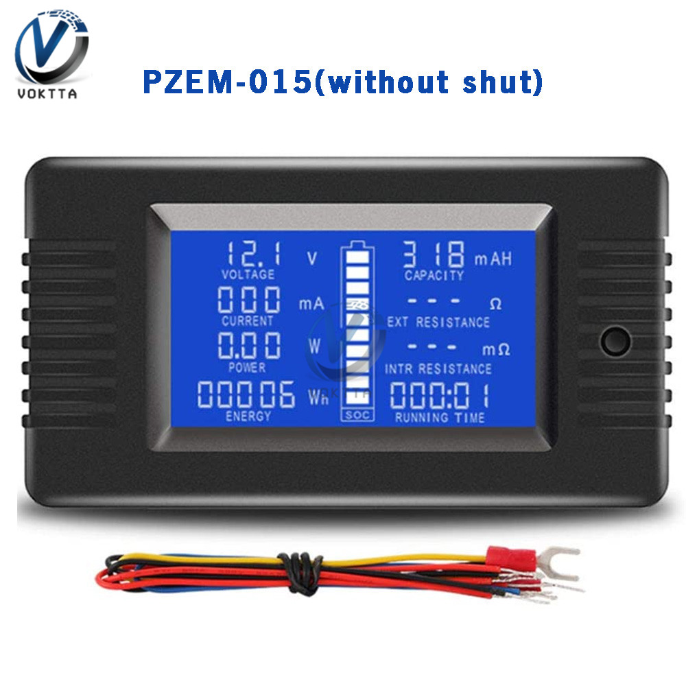 PZEM-015 Digital Battery Tester Ammeter Voltmeter Energy Meter Power Capacity Impedance Residual Electricity Tester 50A Shunt: without Shunt