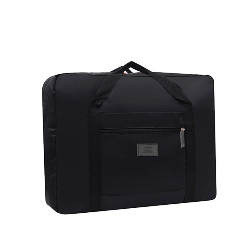 Opvouwbare reistas Lichtgewicht reizende plunjezak voor dames Heren Tote Bag Handbagage Tas Weekender Weekendtas: Black