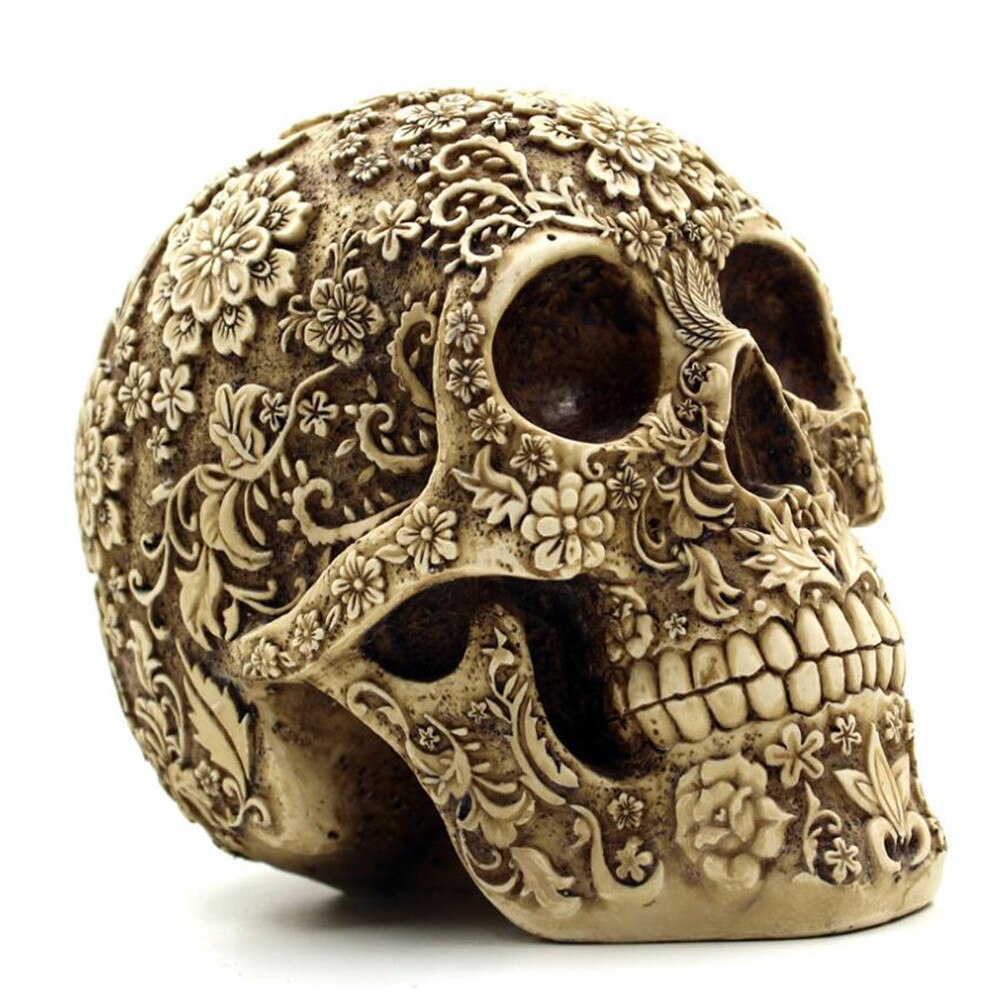 Skull Model Statue Gothic Sculpture Handicraft Horror Home Halloween Decoration Human Model Art 301-0732