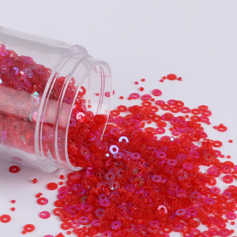 4000 Stks/partij 2Mm Platte Ronde Losse Pailletten Pailetten Naaien Wedding Craft, Kleurrijke Nail Arts, nachtclub Jurk Naaien Accessoires: Transparent Red