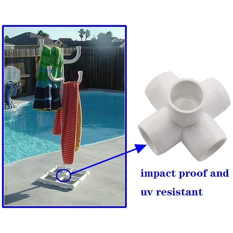 10 Pieces 5 Ways PVC Elbow Heavy Duty PVC Furniture DIY Pipe Furniture Fitting PVC Elbow Fitting 1/2inch