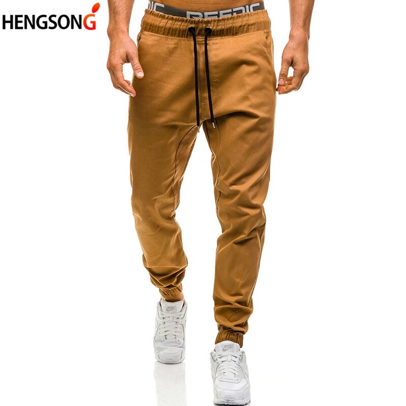Pantalons de course pour hommes, pantalons à cordon de serrage, pantalons harem hip-hop, pantalons de jogging pour hommes, pantalons unis, pantalons de survêtement, grande taille m -3xl