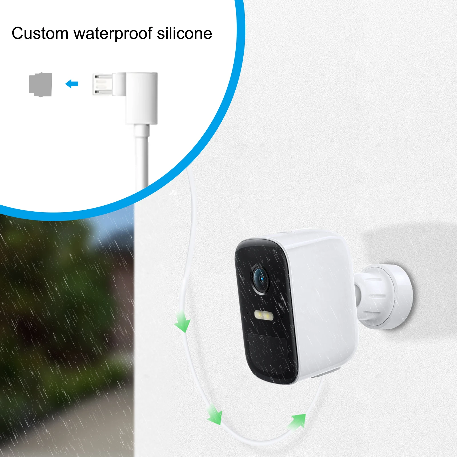 9m wetterfestes Außen ladekabel für eufycam l40/l20/s40/s220/3 (s330)/3c (s300) (weiß)