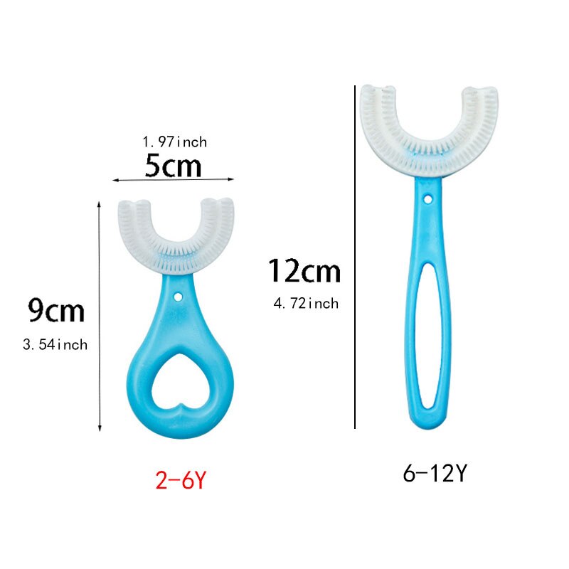 2021 nuovo spazzolino da denti per bambini U spazzolino da denti manuale in silicone pulizia della bocca cartone animato versione manuale accessori per bambini