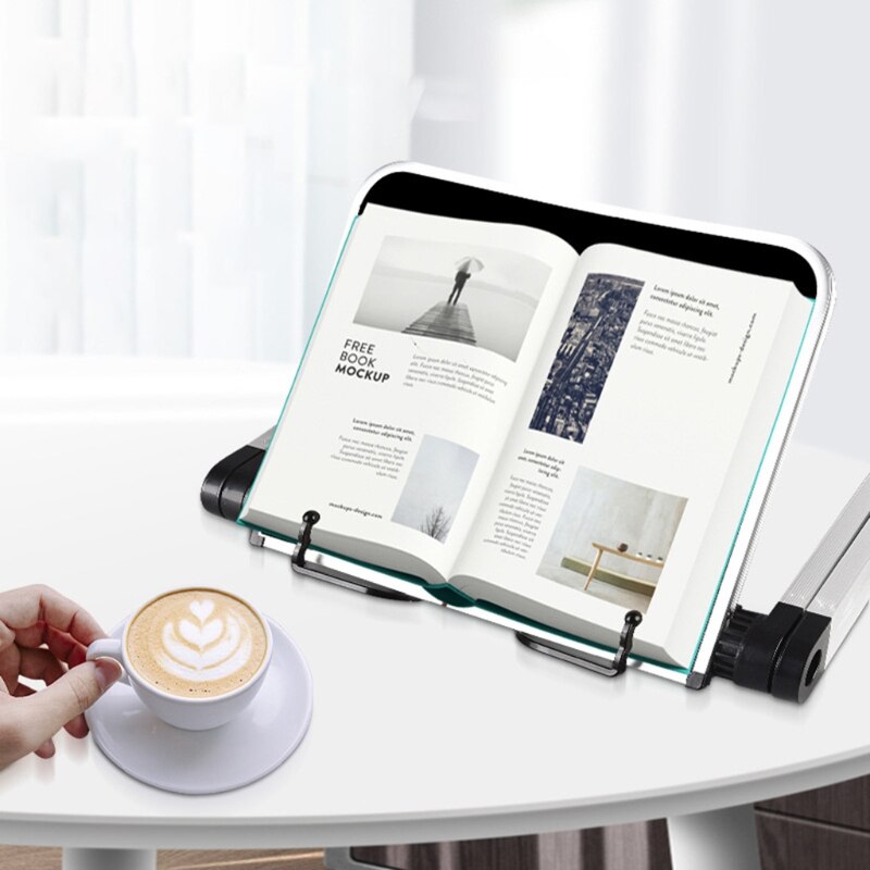Porte-livre de lecture pliable, Support de bibliothèque réglable à 360 degrés pour PC
