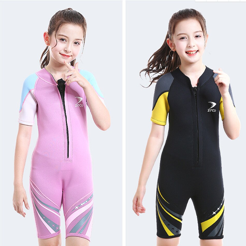 Traje de buceo para niños, bañador de invierno cálido de 2,5 MM de espesor, para esnórquel femenino