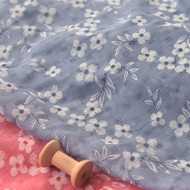 Tela de gasa estampada con flores, tela para coser DIY textil para primavera y verano, tela de ropa de mujer, Material