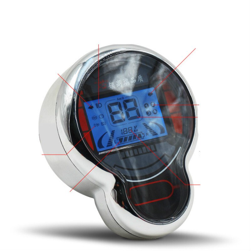 Electric Vehicle LCD Meter Electricity Display Mileage 48V60V72V LCD Meter Instrument