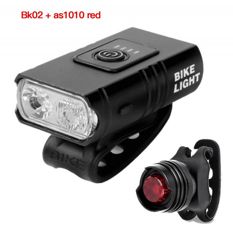 USB Charging Bike Lights Bicycle Lights Front Headlight + Rear Taillight Bicycle Flashlight Warning Light Riding Headlight: Navy Blue