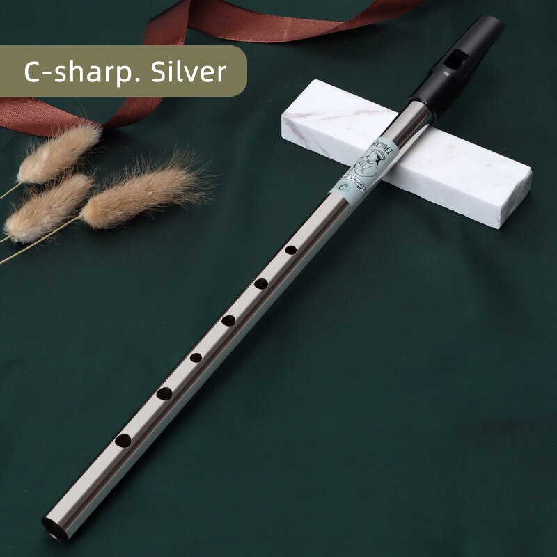 Naomi Messing Gemaakt Ierse Fluitje Fluit C/D Sleutel Ierland Fluit Tin Penny 6 Gat Fluit Muziekinstrument: C-sharp. Silver
