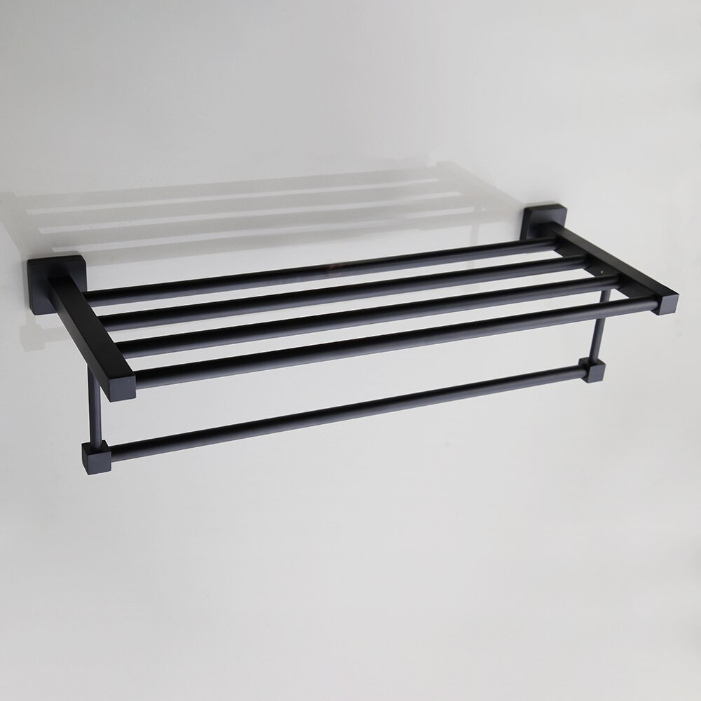 KEMAIDI-estante de baño negro mate, estantes de acero inoxidable, soporte de papel para baño, accesorios de almacenamiento