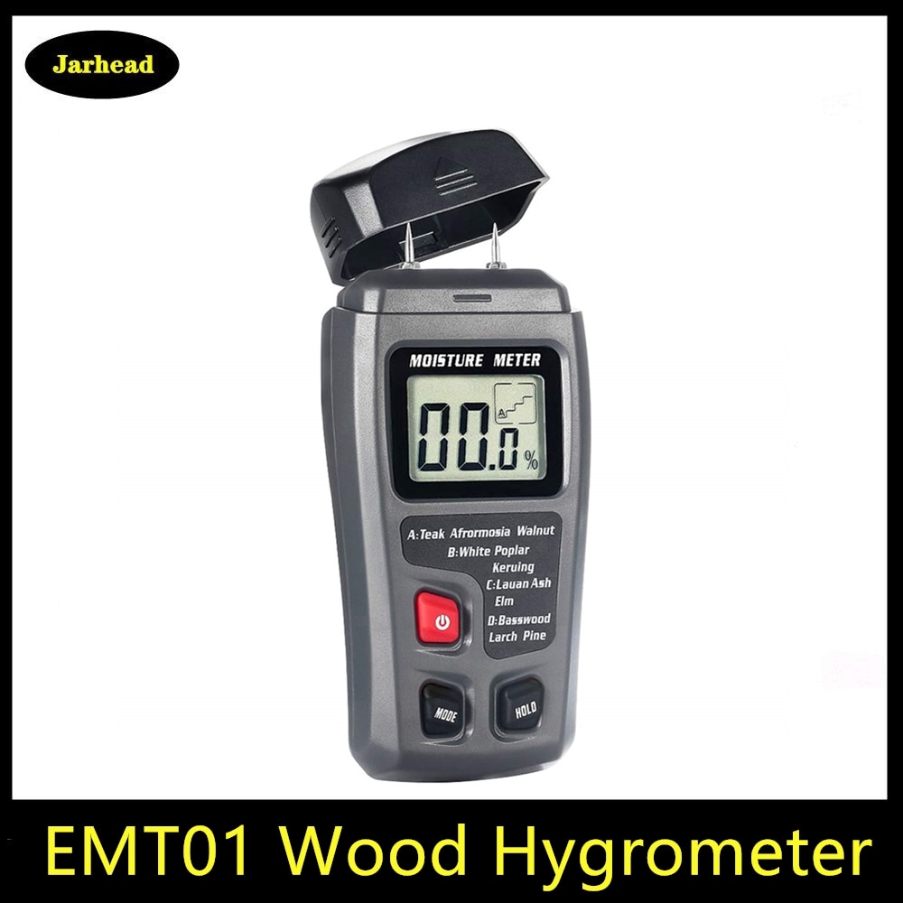 Digital Wood Moisture Meter EMT01 0~99.9% Timber Hygrometer Portable Tool LCD Display Timber Damp Detector