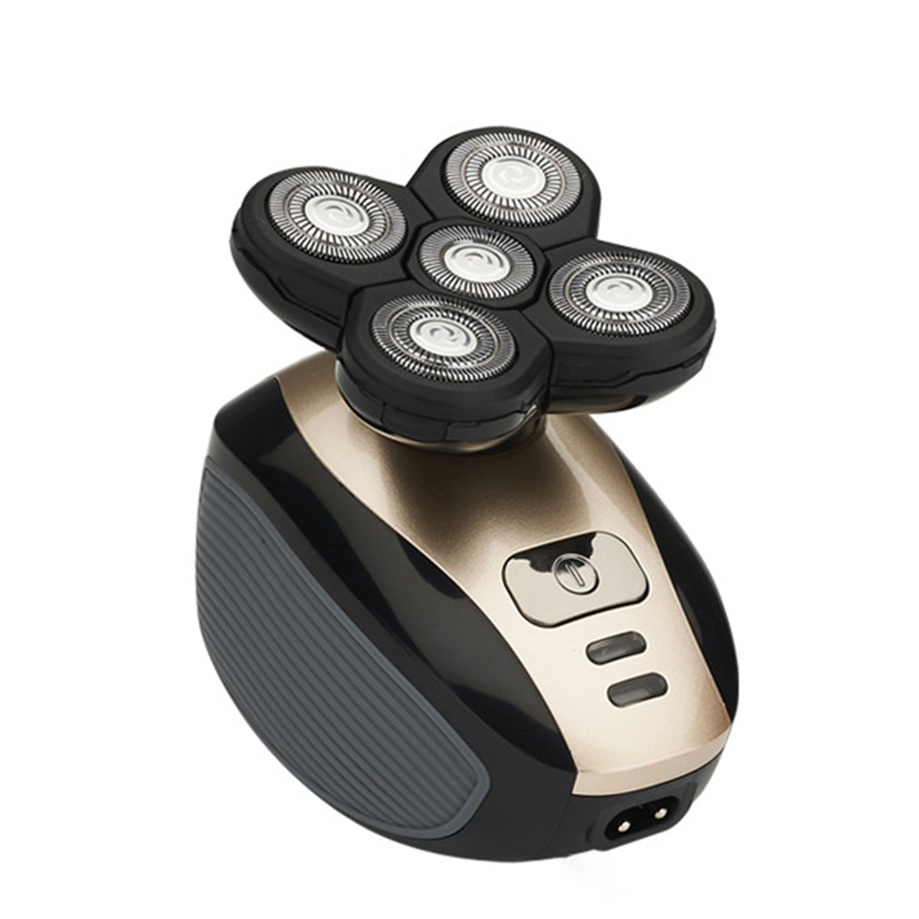 Lk-1800 5 In 1 4D Men'S Rechargeable Bald Head Electric Shaver 5 Floating Heads Beard Nose Ear Hair Trimmer Razor: Default Title