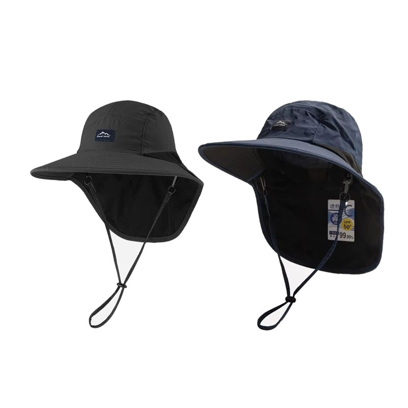 Chapeau de Soleil Panama Unisexe - Large Bord Imperméable Séchage Rapide - Casquette Visor Extérieur Respirant avec Rabat de Cou: Vert kaki