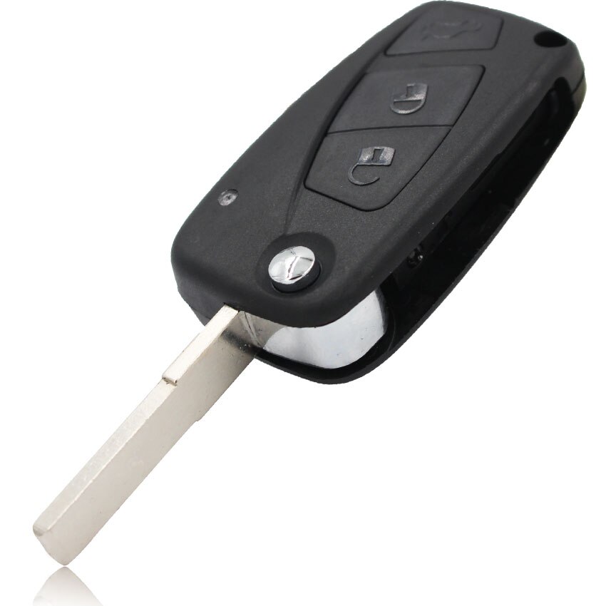 Boîtier de clé télécommande pliable à 3 boutons, lame non coupée, pour Fiat Punto Ducato Stilo Panda, couleur bleu/noir