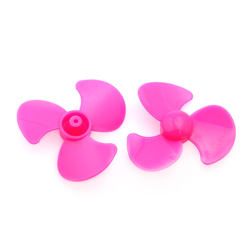 1 conjunto dc micro 130 motor de engrenagem com lâmina de ventilador pequena hélice 3-6v para arduino experiência diy: 2-fan rose Red