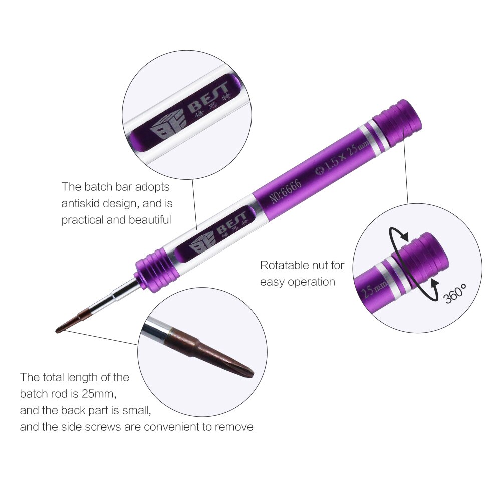 BST-6666 Precisie 7 In 1 Precisie Schroevendraaier Set Phillips Torx Schroef Drivers, Mobiele Telefoon Ipad Camera Iphone Reparatie Tool
