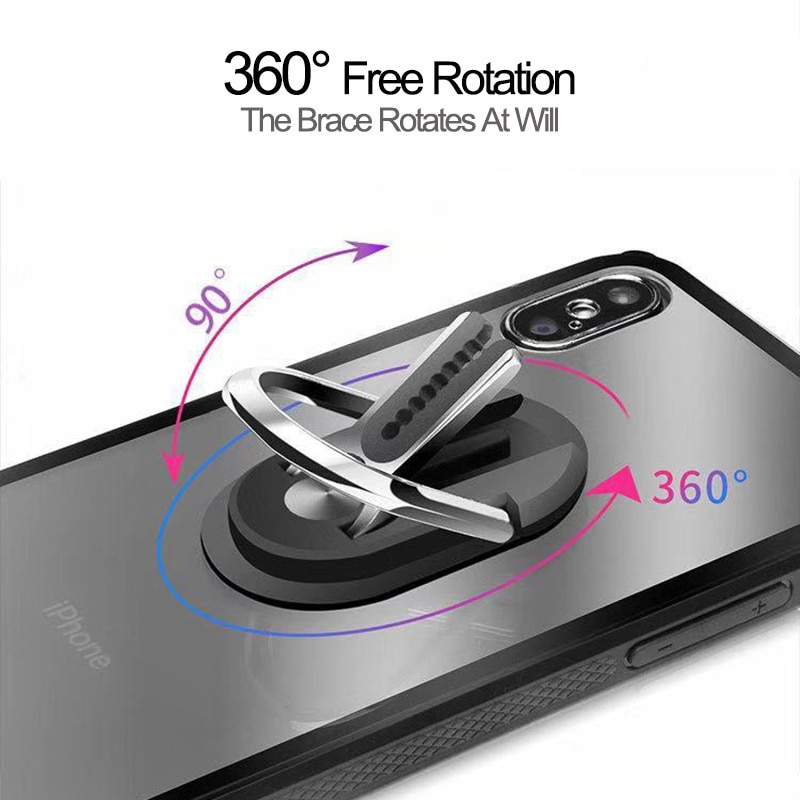 Magnetic rotabl mobile phone holder stand for iPhone Samsung Car Metal finger ring phone stand bracket car phone holder bracket
