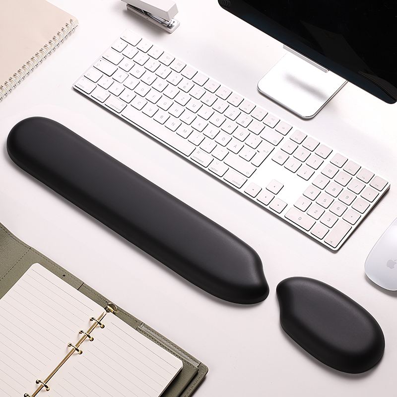 Ergonomics Silicone Wrist Protector Keyboard Hand Rest Soft Touch Office Men And Women Hand Pillow Rice Shaped Mouse Pad: Coffee