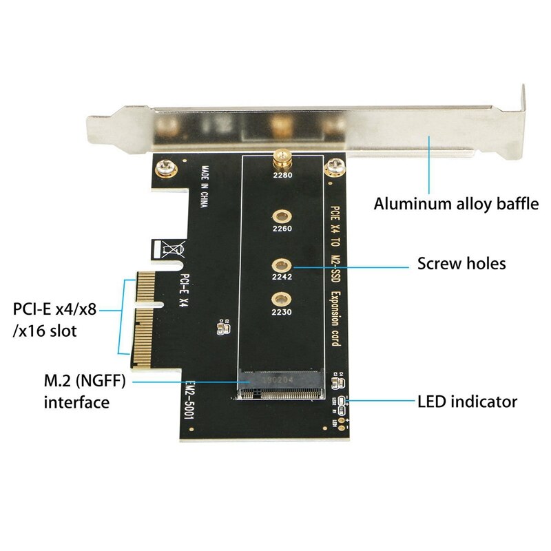 M.2 Nvme Ssd Ngff zu Pcie 3,0 X4/X8/X16 Adapter & PWM Fan Hub, 4-Stift Computer CPU / Energie Multiplexer Stecker Kabel