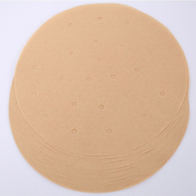 Practical Air Fryer Parchment Paper, Set of 100, 7.5 Inch Ronde Air Fryer Liners/Bamboo Steaming Paper for Air Fryer, Steaming B