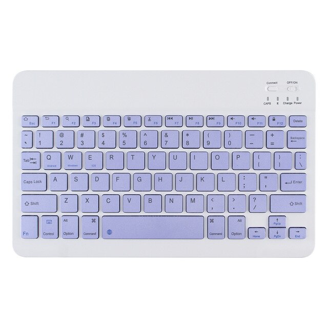 10 Inch Bluetooth Keyboard Dual Mode Mouse Mobile Phone Tablet Wireless Bluetooth Keyboard Mouse Set Ios Android Windows: Purple